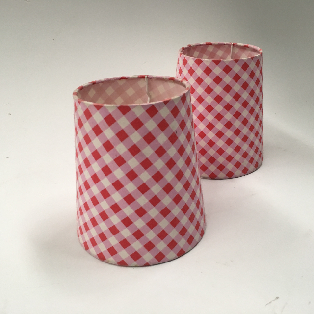 LAMPSHADE, Small Pink White Check